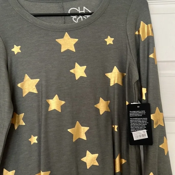 METALLIC STAR PRINT SWEATSHIRT IN SAFARI - Picture 7 of 8
